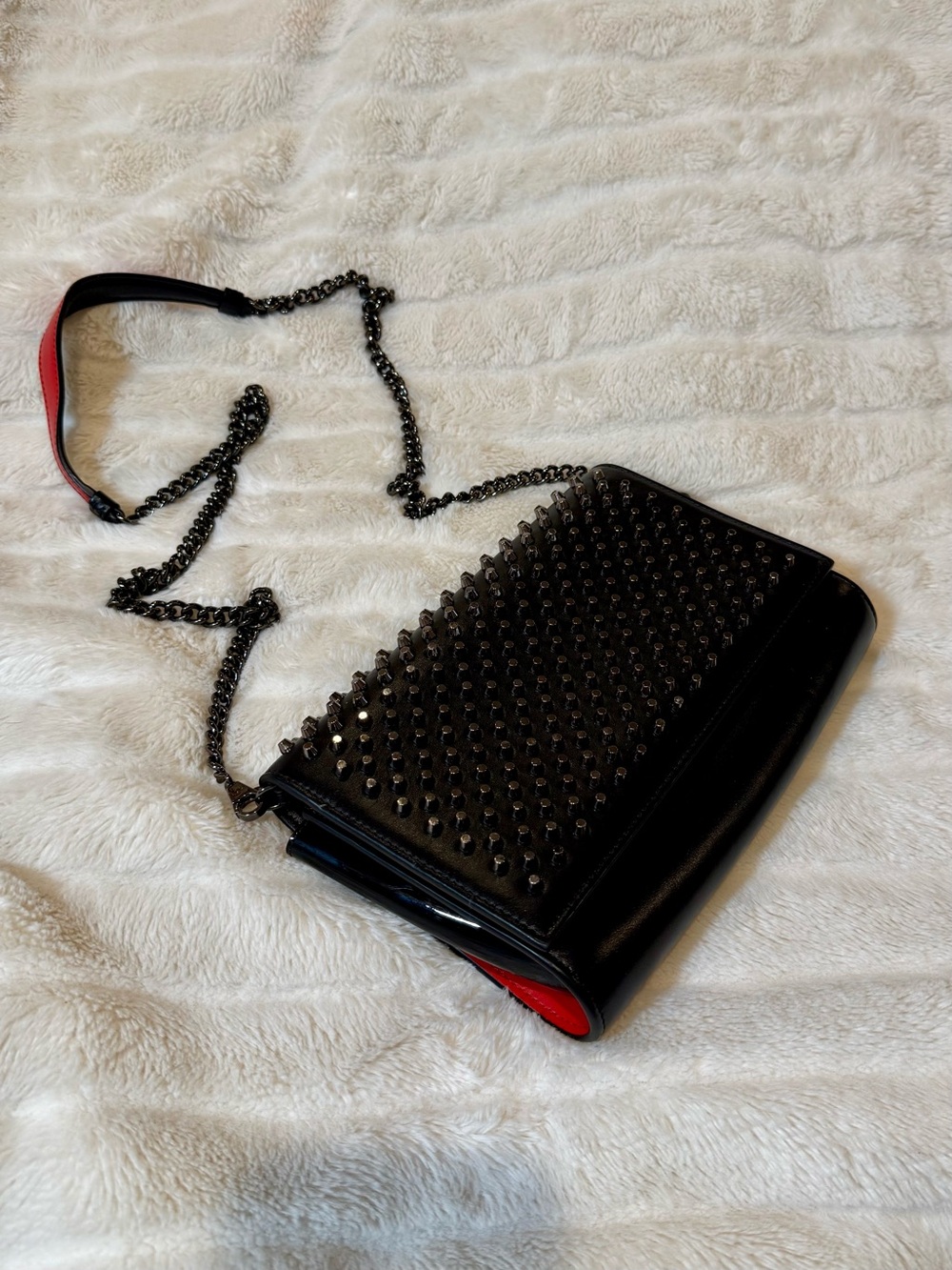 🖤 Christian Louboutin Paloma Spiked Leather Clutch Bag - Picture 2 of 15